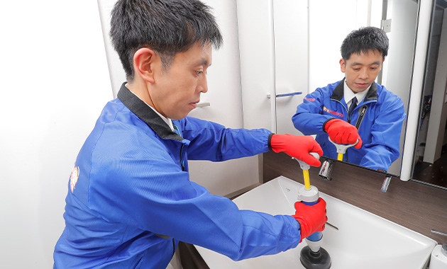 洗面所の水漏れ