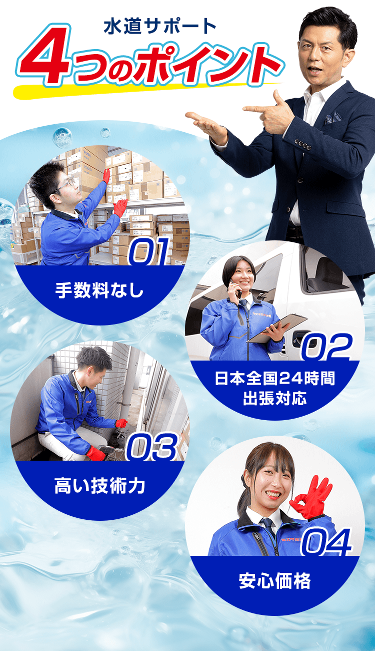 水道サポート4つのポイント